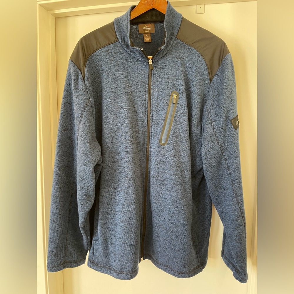 Greg Norman Blue and Gray Full-Zip Jacket